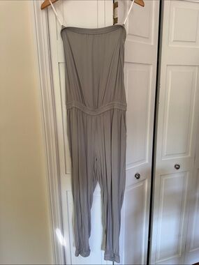 TALULAH Grey Strapless Elastic-Waist Jumpsuit